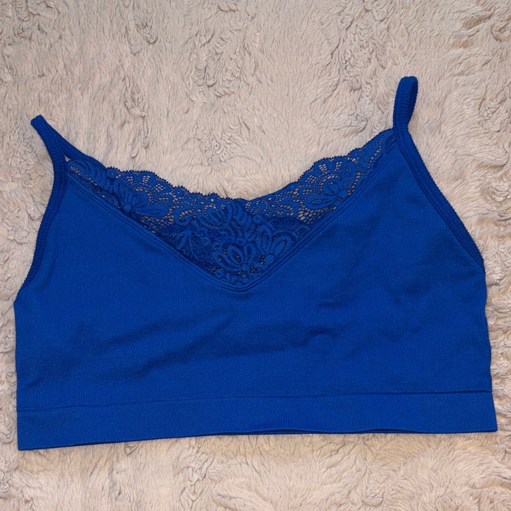 Blue seamless Auden bralette in size M